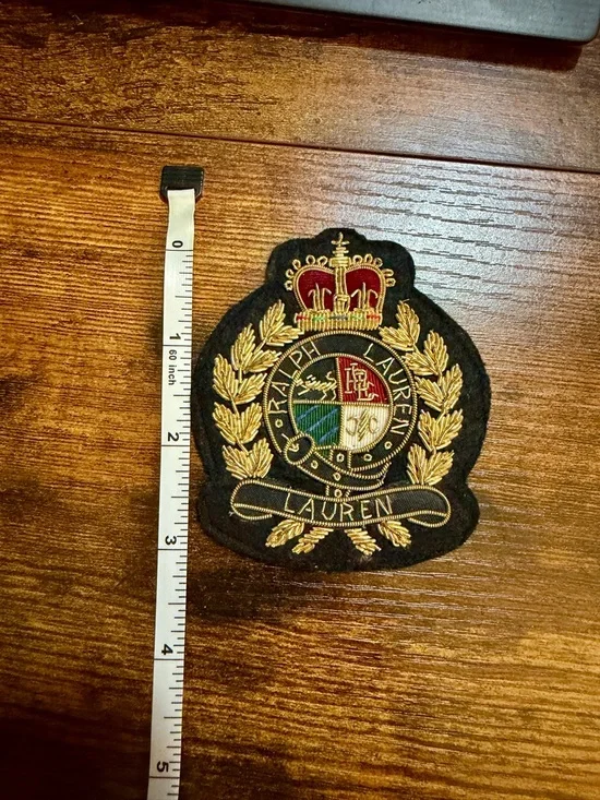 Ralph Lauren Embroidered Crest Patch - Black, Gold, Red - Picture 2 of 6